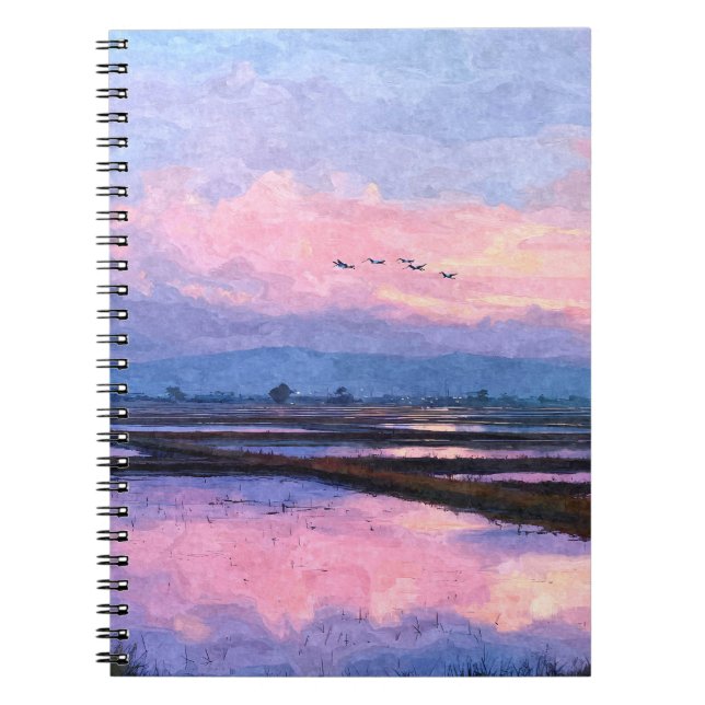 Pastel Sunset Flight Notebook (Front)