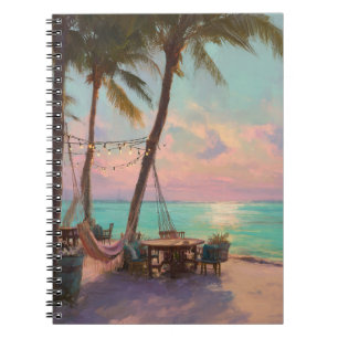 Pastel Sunset Hammock Beach Café Art Notebook