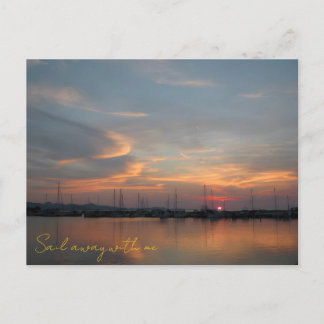 Pastel Sunset Harbor Postcard