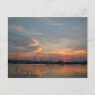 Pastel Sunset Harbour Postcard