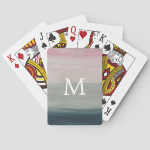 Pastel Sunset Monogram Classic Playing Cards