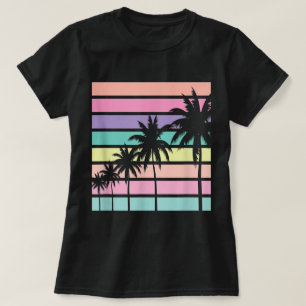 Pastel Sunset Palm Trees Art T-Shirt