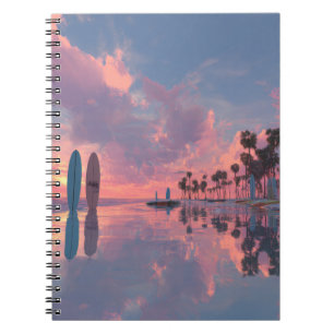 Pastel Sunset Surf Reflection Notebook