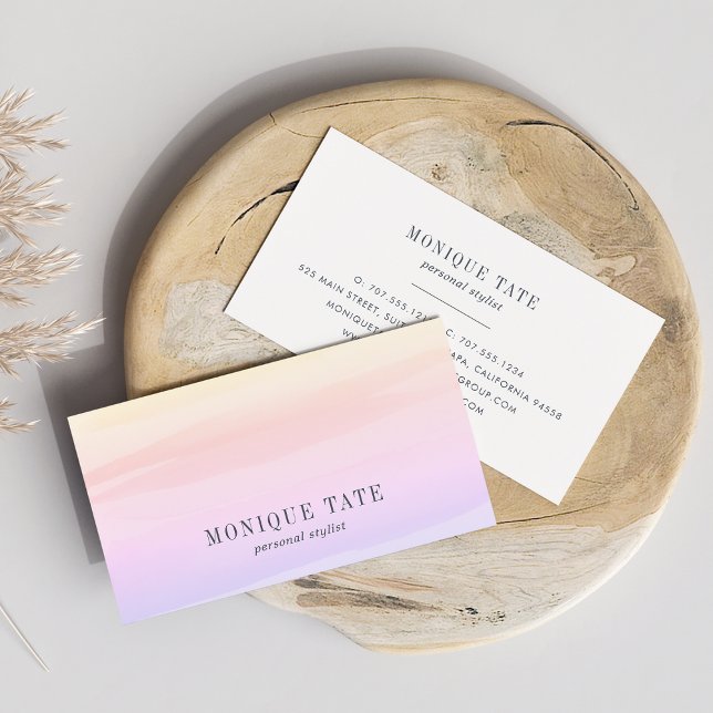 Pastel Sunset Watercolor Business Card (Creator Uploaded)