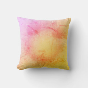 Pastel Sunset Watercolor Throw Pillow