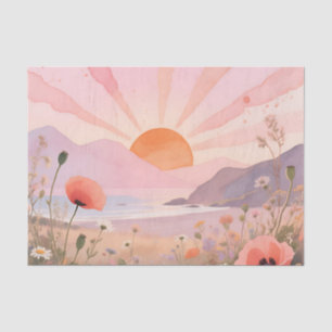 Pastel Sunset Wildflower Meadow Tissue Paper