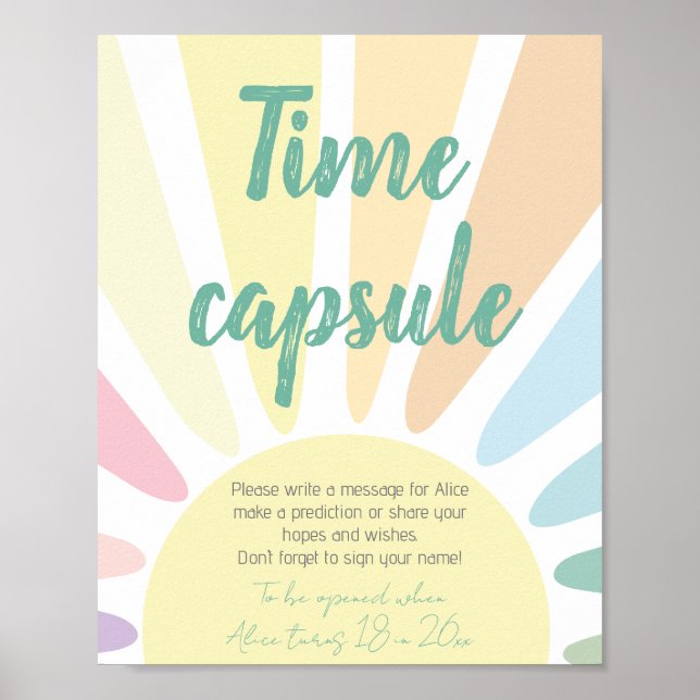 Pastel sunshine Birthday Time Capsule Poster (Front)