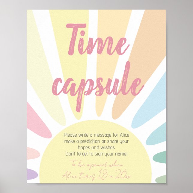 Pastel sunshine Birthday Time Capsule Poster (Front)