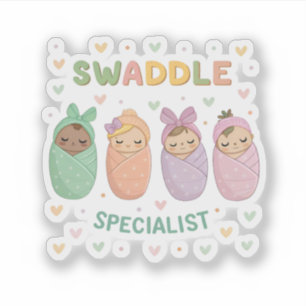 Pastel Swaddled Babies Cute Nursery Art