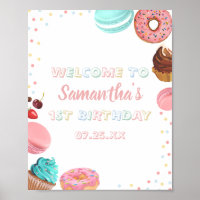 Pastel Sweet Candy Lolipop Cupcake Doughnut Birthd