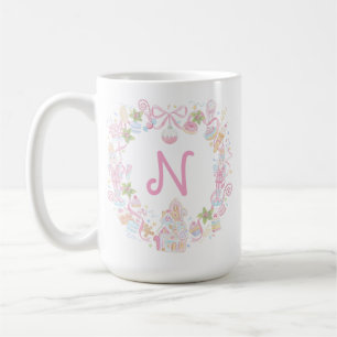 Pastel Sweet Holiday Treats Monogram Crest  Coffee Mug