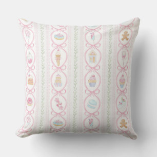 Pastel Sweet Holiday Treats Monogram Crest  Cushion