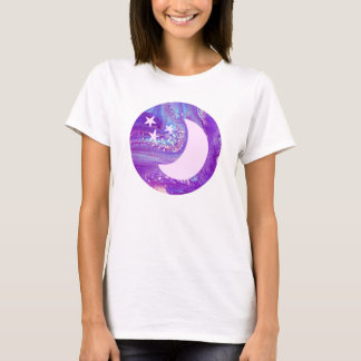 Pastel Swirl Circle Moon & Stars Art T-Shirt