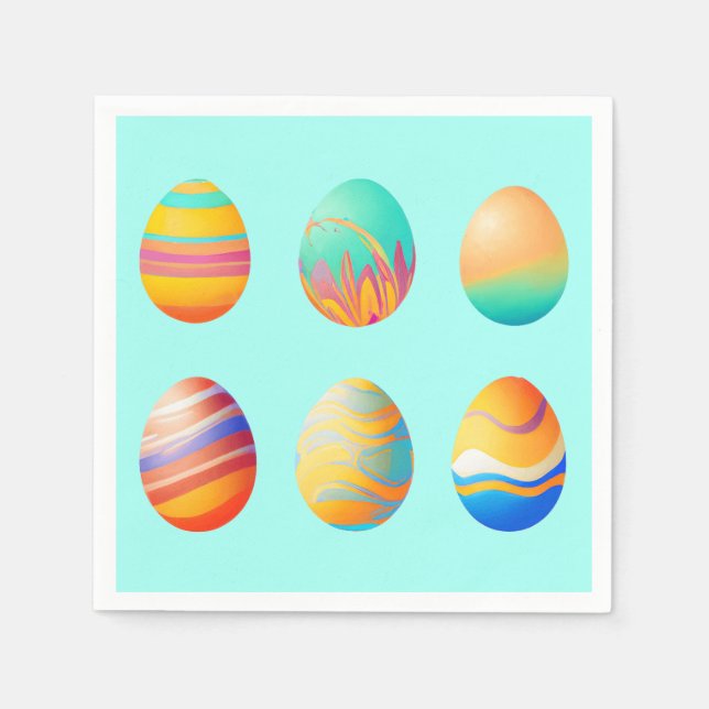 Pastel Swirl Easter Eggs  Napkin (Front)