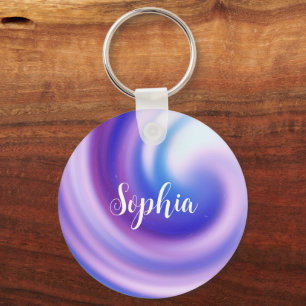 Pastel Swirl Personalised Key Ring