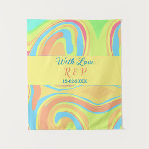 PASTEL SWIRL RETRO ADD NAME LETTER DATE MODERN BO TAPESTRY