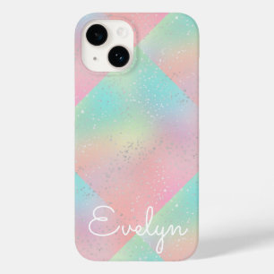 Pastel swirl tie dye cute pink teal yellow block  Case-Mate iPhone 14 case