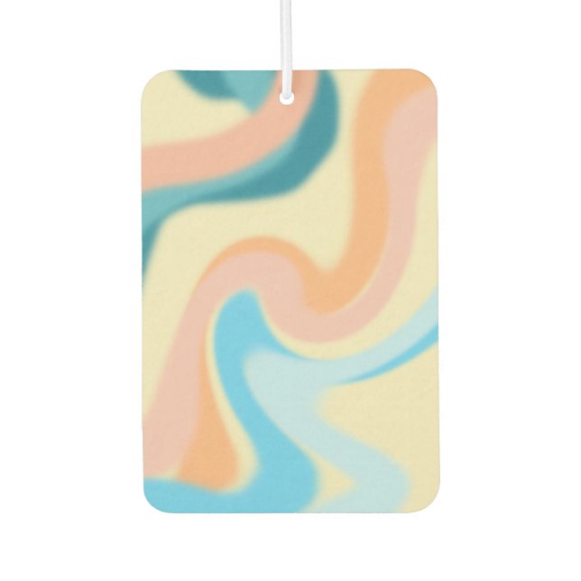 Pastel Swirls Car Air Freshener (Front)