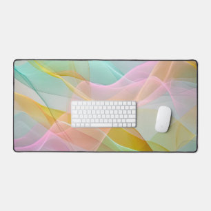 Pastel Symphony of Floating Sheer Ribbons Desk Mat