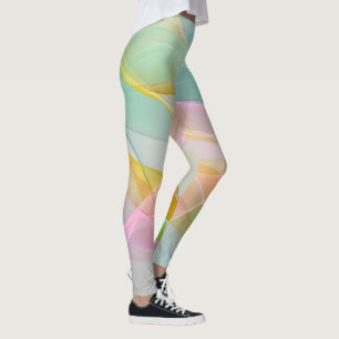 Pastel Symphony of Floating Sheer Ribbons Leggings