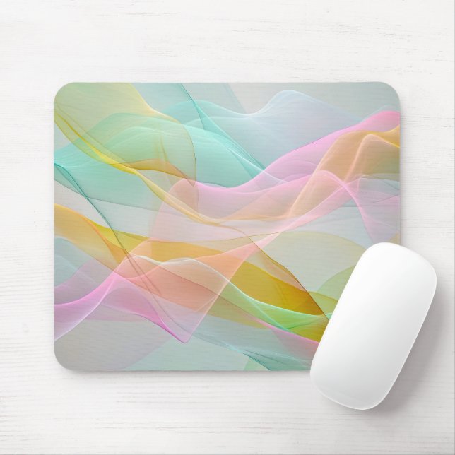 Pastel Symphony of Floating Sheer Ribbons Mouse Pad (With Mouse)