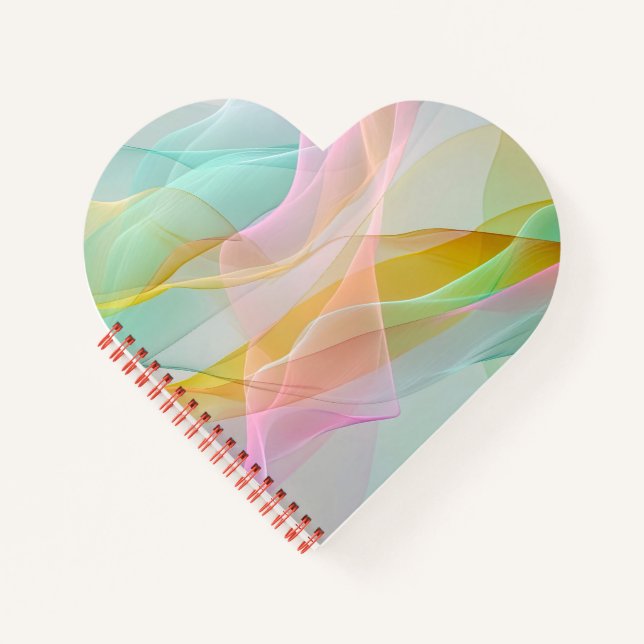 Pastel Symphony of Floating Sheer Ribbons Notebook (Front)