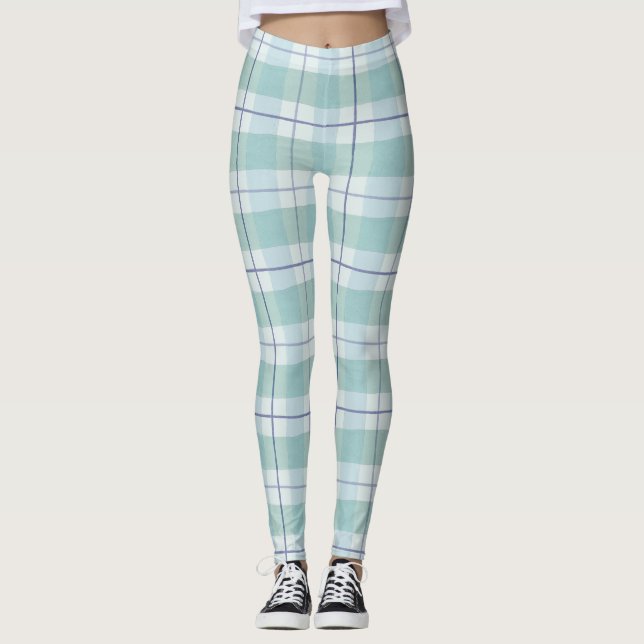 Pastel Tartan Pattern leggings (Front)
