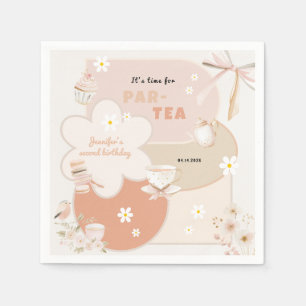 Pastel Tea Party Birthday Napkins for Girls