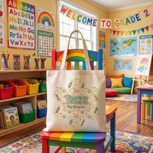 Pastel Teacher Appreciation Crayon Pattern  Tote Bag