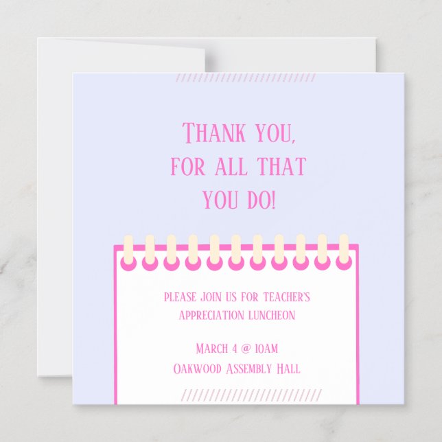 Pastel Teacher Appreciation Magnetic Card (Front)