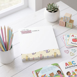 Pastel Teacher appreciation ruler pattern Notepad