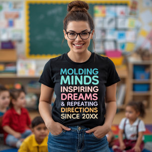 Pastel Teacher Quote Moulding Minds Since Tri-Blend Shirt