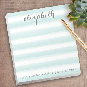 Pastel Teal and Grey Stationery Suite for Women Notepad
