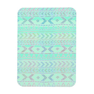 Pastel Teal Aztec Art Style Pattern Magnet
