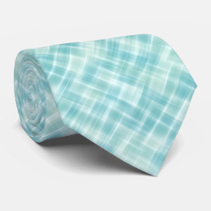 Pastel Teal Blue Green Turquoise Abstract Stripes Tie