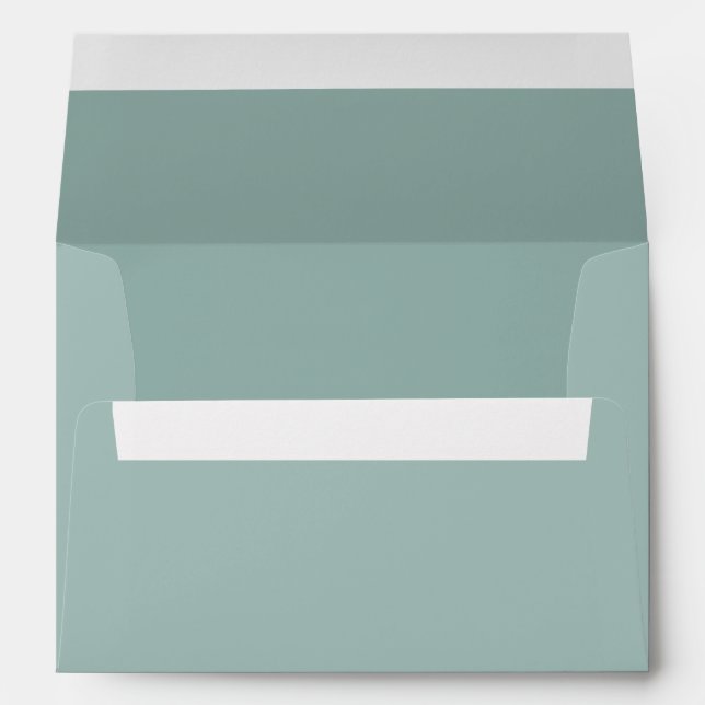 Pastel teal / blue nautical minimalist wedding envelope (Back (Bottom))