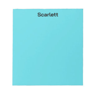 Pastel Teal Colour Personalised Name Desk Notepad