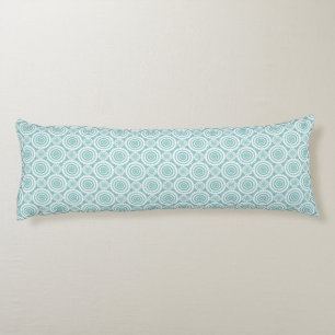 Pastel Teal Geometric Pattern Cool Circles Art Body Cushion