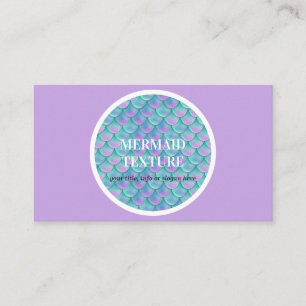 Pastel Teal Purple Mermaid Tail Business Card
