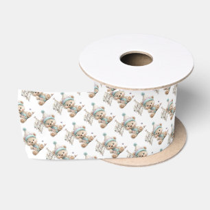 Pastel Teddy Bear Birthday Satin Ribbon