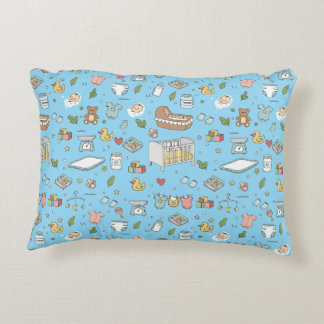 Pastel Teddy Bear Duck Decorative Nursery Pillow