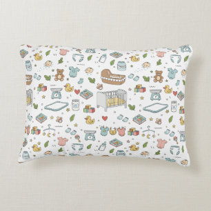 Pastel Teddy Bear Duck Decorative Nursery Pillow