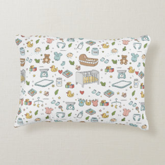 Pastel Teddy Bear Duck Decorative Nursery Pillow