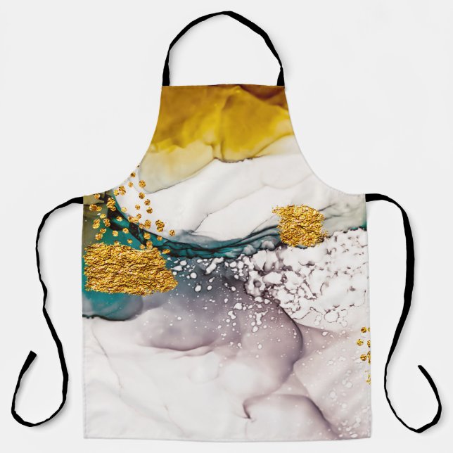 Pastel tenderness: golden swirls art. apron (Front)