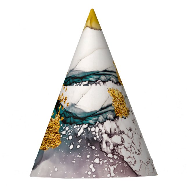 Pastel tenderness: golden swirls art. party hat (Front)