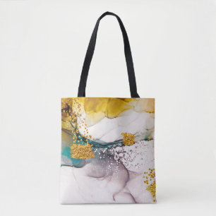 Pastel tenderness: golden swirls art. tote bag