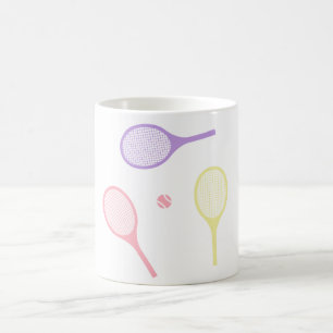 Pastel Tennis Rackets Coffee Mug