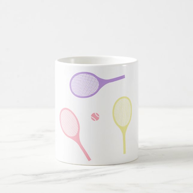 Pastel Tennis Rackets Coffee Mug (Center)