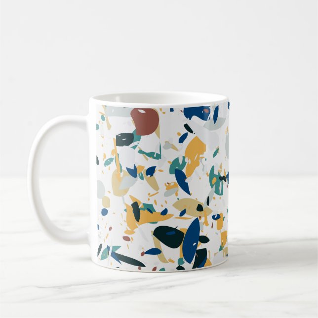 Pastel Terrazzo: Modern Abstract Pattern. Coffee Mug (Left)