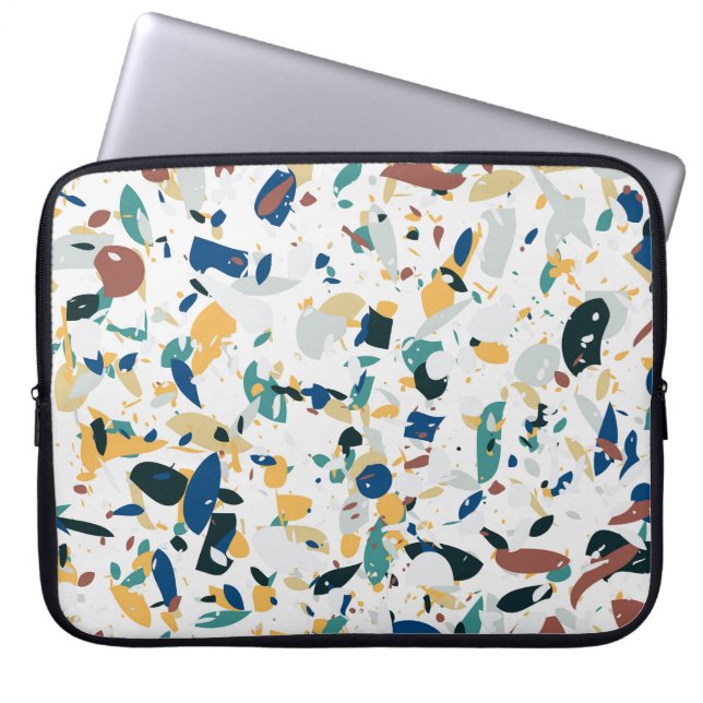 Pastel Terrazzo: Modern Abstract Pattern. Laptop Sleeve (Front)